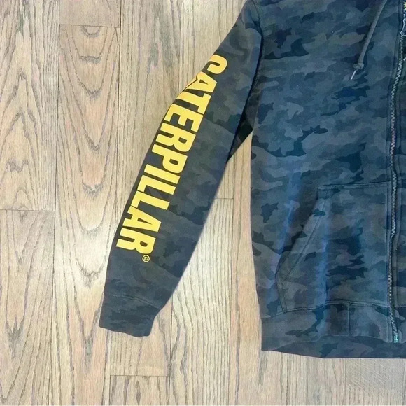 CAT Men’s Trademark Full Zip Camouflage Hoodie Size Large - Picture 5 of 14